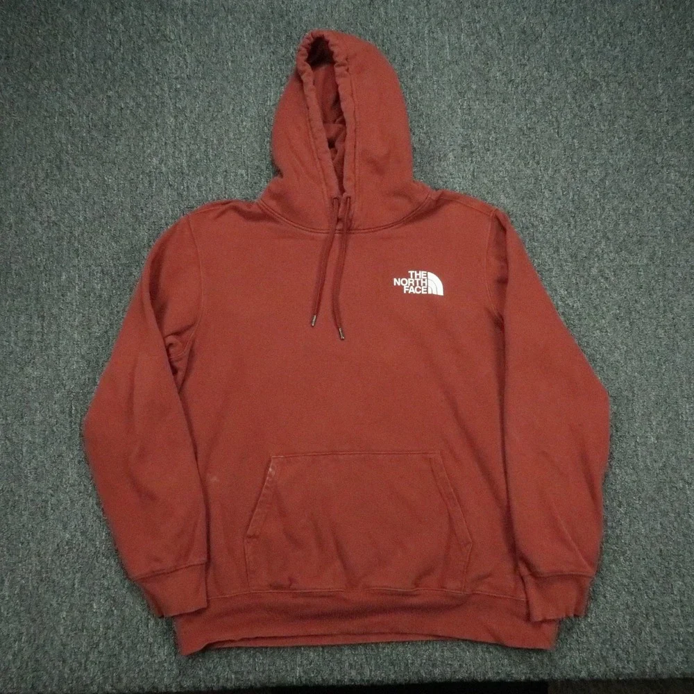 The North Face Hoodie Mens Large Red Rust Half Dome Pullover Hooded Hiking *